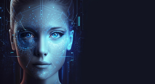 Uwierzytelnianie biometryczne skanujące przyszłą technologię i cybernetyczne bezpieczeństwo