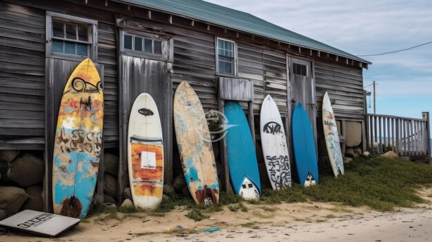 Użyte deski do surfowania na plaży