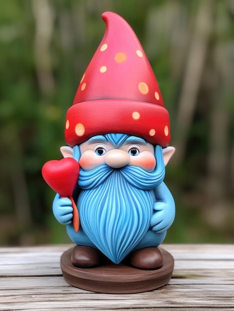 Zdjęcie valentine gnome w niebieskim