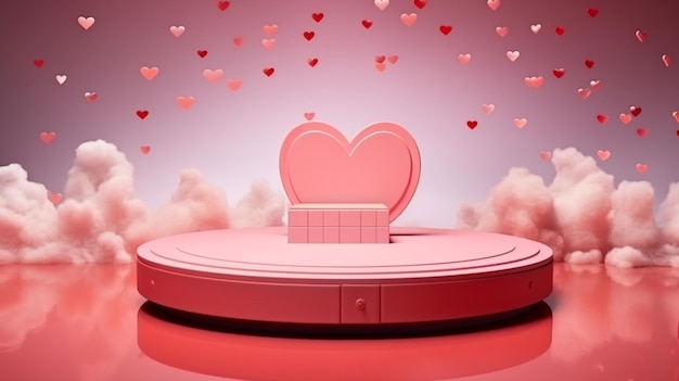 Zdjęcie valentine podium hd 8k tapety stock photographic