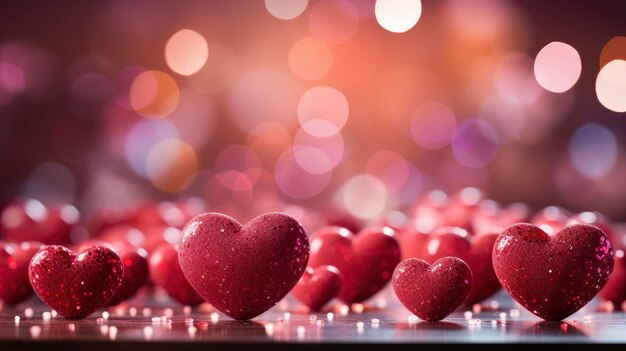 Valentines Background Blur Hearts Greeting CardValentine Day Background Background dla Banner HD