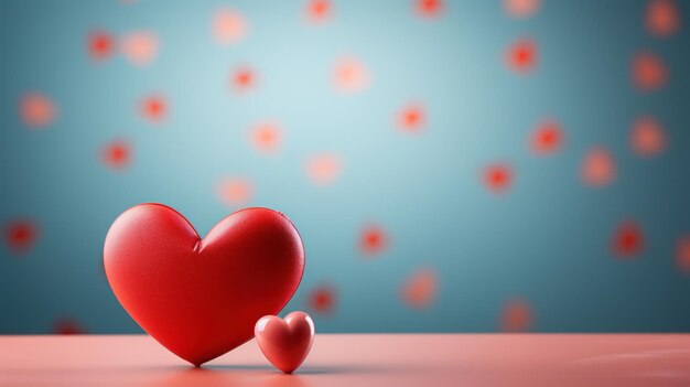 Valentines Card Two Hearts On Table Jasny kolor ultra realistyczny
