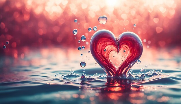 Zdjęcie valentines tło czerwone serce piękne tło valentines miłość romantyczna abstrakcyjna tapeta