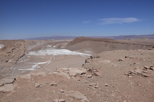 Valle de la Luna lub Dolina Księżyca na pustyni Atacama w północnym Chile w pobliżu San Pedro de atacama