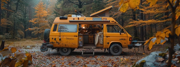Vandwelling vanlife przyjmując wolność życia na drodze odkrywając świat z komfortu przytulnego furgonetki doświadczając przygody przyrody i społeczności podczas życia minimalistycznego i zrównoważonego stylu życia