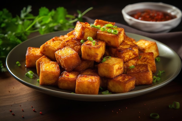 Veganskie przepisy na pieczone chrupiące tofu Weganskie jedzenie