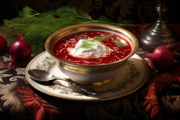 Zdjęcie vibrant_borscht_sour_cream_dill