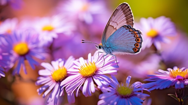 Vibrant Butterfly Photography Macro Shot Of Purple Hairstreak On Daisy