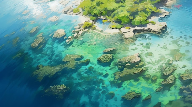Vibrant Island Paradise Kolorowa animacja inspirowana Makoto Shinkai