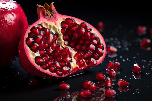 Vibrant Macro Shot A CloseUp of a Pomegranate Bursting with Red Seeds ar 32