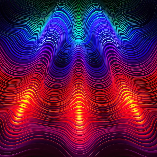 Zdjęcie vibrant neon pulsating wave psychedeliczny realizm w kolorowym stylu moebiusa