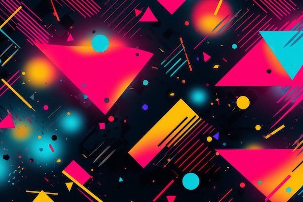 Vibrant Nostalgia 80s Style Abstract Tło w AR 32