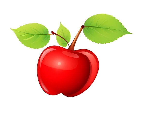 Vibrant red cherry izolowany wektor AI_Generated