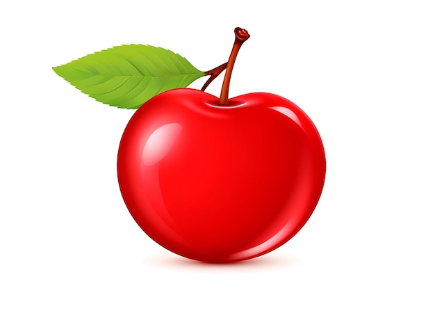 Vibrant red cherry izolowany wektor AI_Generated