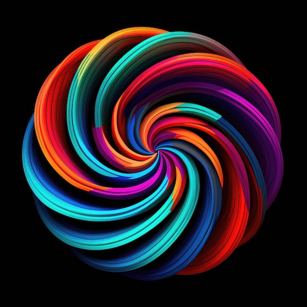 Vibrant Spiral Delight HighRes Szczegółowe linie wektorowe z cieniem w kolorze i czarno-białej sztuce