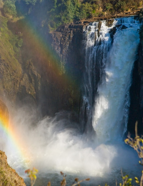 Victoria Falls Ogólny Widok Z Tęczą