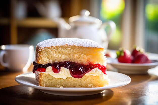 Zdjęcie victoria sponge closeup delight