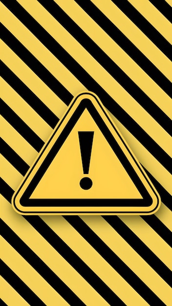 Zdjęcie view black and yellow warning line striped sign background vector vertical mobile wallpaper