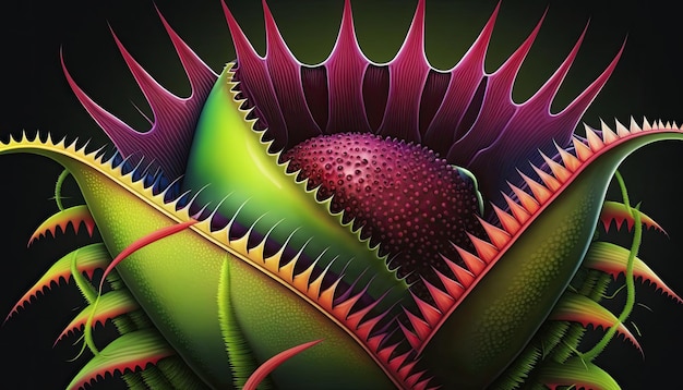 Vintage Botanical Venus Flytrap Flower Design autorstwa Generative AI