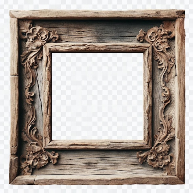 Vintage Charm Antique Wooden Frame Design Element dla fotografii artystycznej i kreatywności ai image