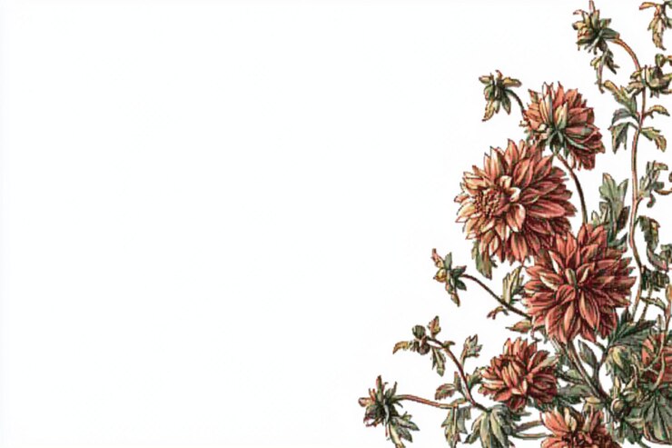 Zdjęcie vintage dahlias corner