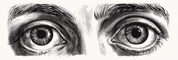 Vintage Eyes Gravering Clip Art Retro Rysowanie obrazów