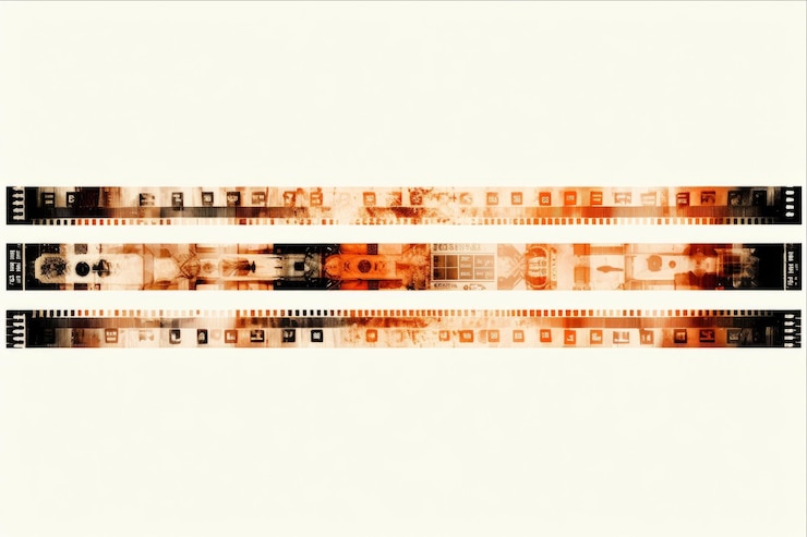 Zdjęcie vintage film frame border strip analogowy png 35mm negatywny