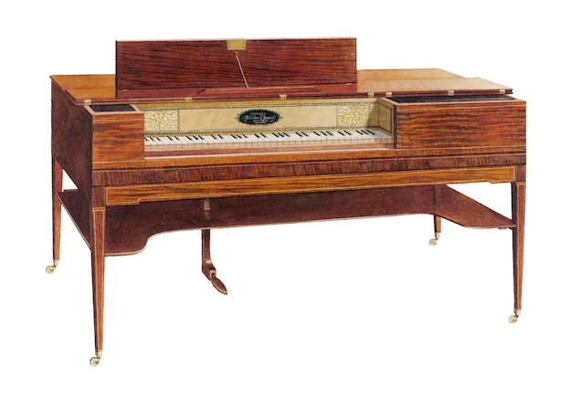 Vintage forte piano png ilustracja remiksowana z dzieła artystycznego Ferdinanda Cartiera