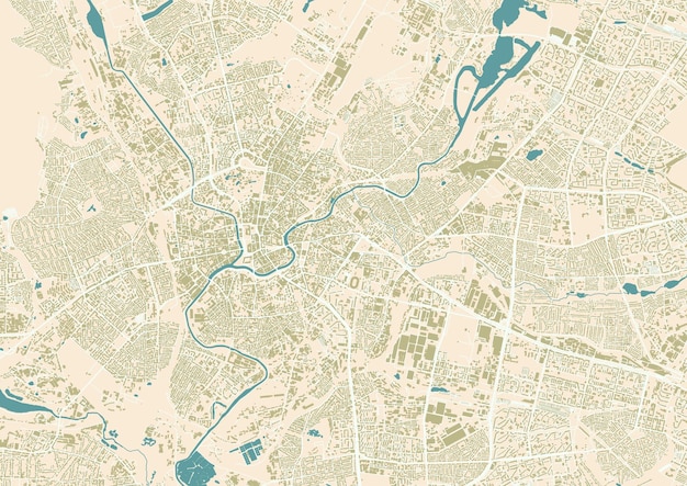 Vintage Inspired Street Navigation Map of Kharkiv Ukraine History City Layout Design (Mapa nawigacji ulicznej w Charkowie, Ukraina)
