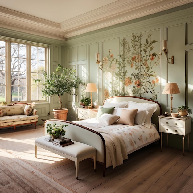 vintage kwiatowa sypialnia kwiecista kołdra kwiatowa sypialnia kwiatowa sypialnia jacobean dekoracja domu coa