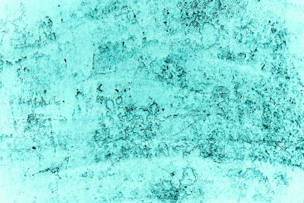 Vintage Lazurowe Tło. Szorstka, Pomalowana ściana W Kolorze Turkusowym. Niedoskonały Samolot W Kolorze Cyjanu. Nierówne Stare Ozdobne Stonowane Tło O Akwarelowym Odcieniu. Tekstura Odcień Turkusowy. Ozdobna, Kamienista Powierzchnia.