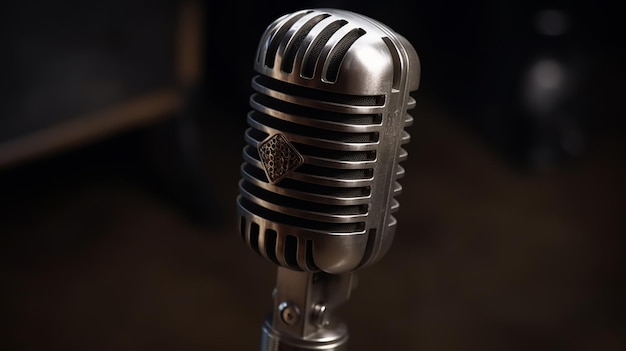 Vintage mikrofon retro do podcastów i transmisji na żywo