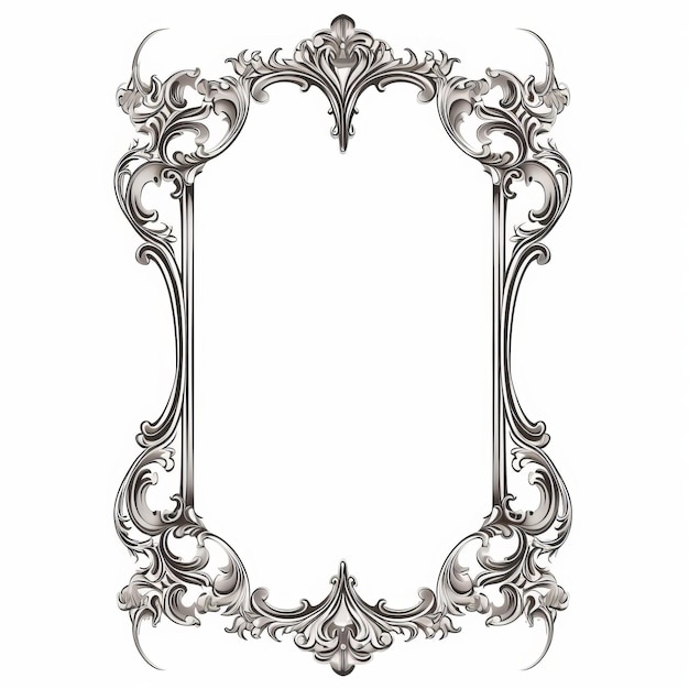 Vintage Minimalistic Frame Classic Thin Lines Clipart na białym tle