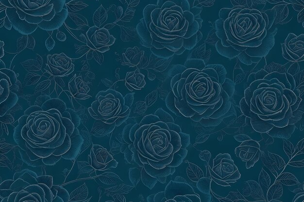 Zdjęcie vintage navy roses ilustracje zestaw wzorów bez szwów