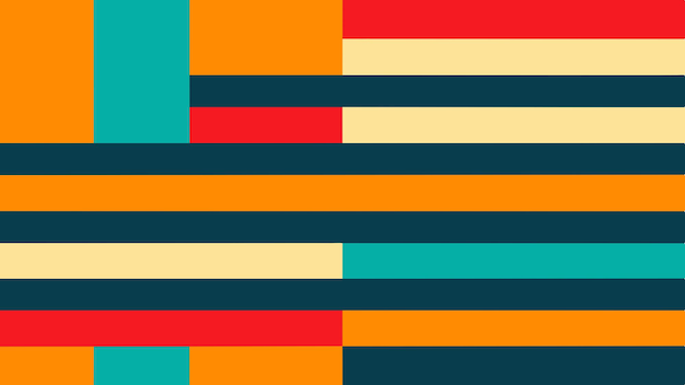 Vintage Retro design kolorowa sztuka cyfrowa z żywymi kolorami geometrycznymi kształtami i abstrakcyjnymi patami
