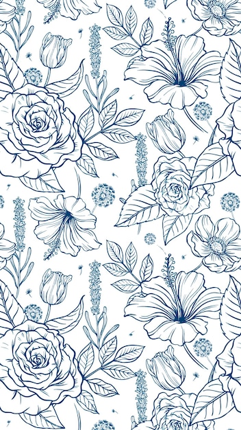 Vintage róża png przezroczysty tło niebieski wzór ilustracja botaniczna