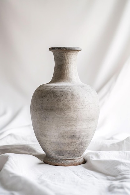 Vintage Shabby Clay Vase na białym tle