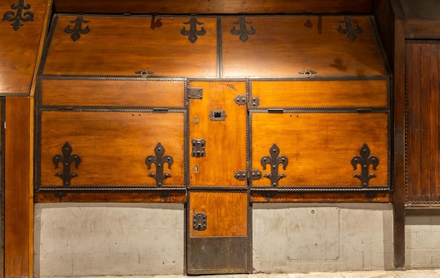 Vintage stara koncepcja drzwi dla bezpieczeństwa bezpieczeństwa tajna ochrona prywatności
