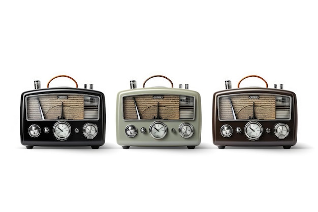 Vintage Vibes Exploring Radios Tube Elegance Izolowane na białym tle