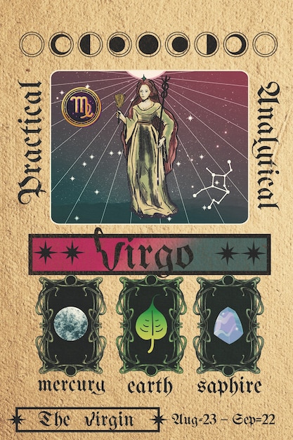 Vintage znaki zodiaku projekt kolażu