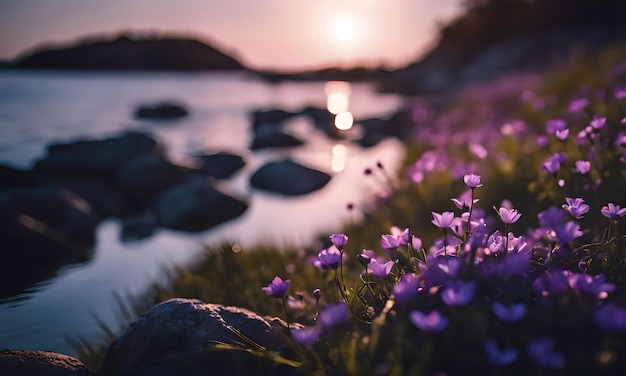 Violet Everlasting Along the Shore Tapeta