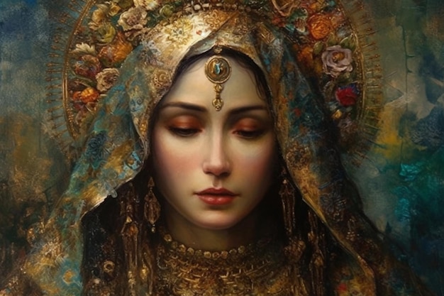 Virgen del Carmen Błogosławiona Dziewica Maryja Teologia Biblii Matka Boża Chrześcijaństwo Karmel Matka Jezusa Chrystusa Jedna z centralnych postaci kultury europejskiej i światowej AI generatywna