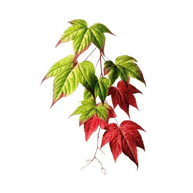 Virginia creeper na białym tle