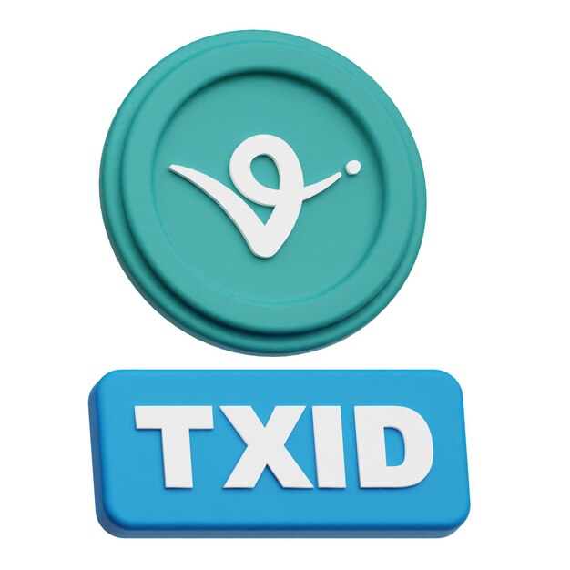 virtual protocol crypto token 3d icon isolated on the white background