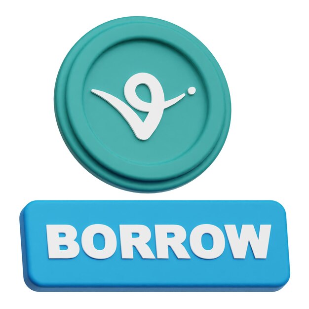 virtual protocol crypto token 3d icon isolated on the white background