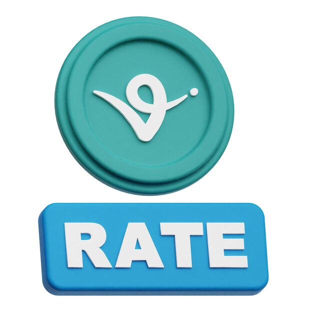 virtual protocol crypto token 3d icon isolated on the white background