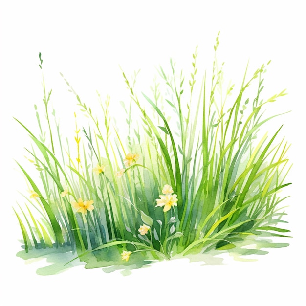 Zdjęcie w generatywnym ai trawy znajduje się obraz przedstawiający bukiet kwiatów