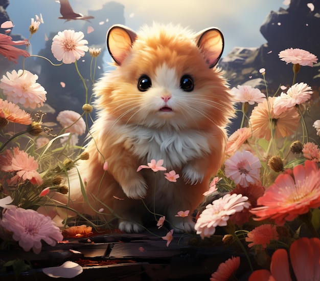 w kwiatach generatywnych siedzi kot