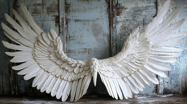 Zdjęcie w rzeźbionych na każdym piórze tego anioła skrzydłach są starożytne runy przekazywane przez pokolenia