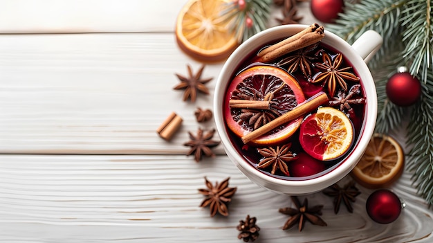 W szklance wystawiane jest mulled wino